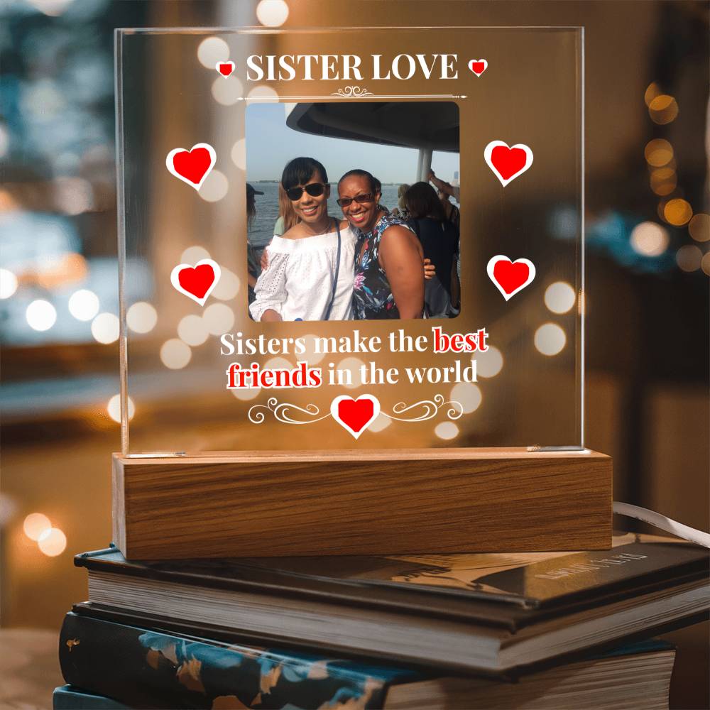 Sister Love Personalized Photo Acrylic Square Plaque