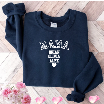 Mama Personalized T-Shirt | Sweat Shirt | Hoodie - White Design