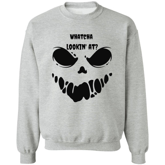 Whatcha Lookin' At? (Halloween) - G180 Crewneck Pullover Sweatshirt - ALL4THEGIFTOFIT