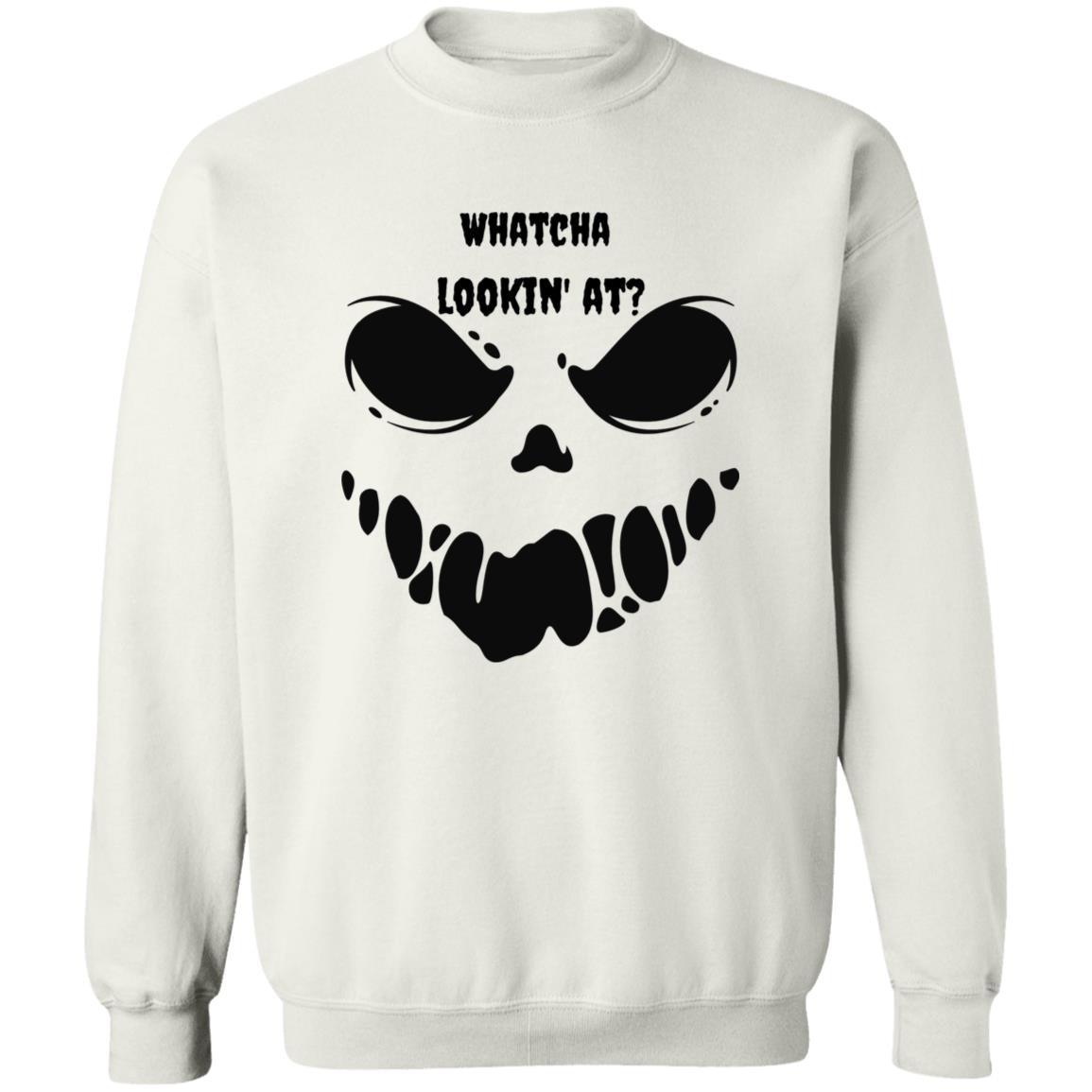 Whatcha Lookin' At? (Halloween) - G180 Crewneck Pullover Sweatshirt - ALL4THEGIFTOFIT