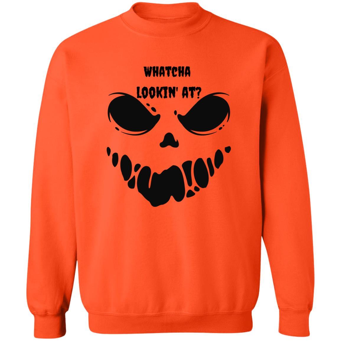 Whatcha Lookin' At? (Halloween) - G180 Crewneck Pullover Sweatshirt - ALL4THEGIFTOFIT