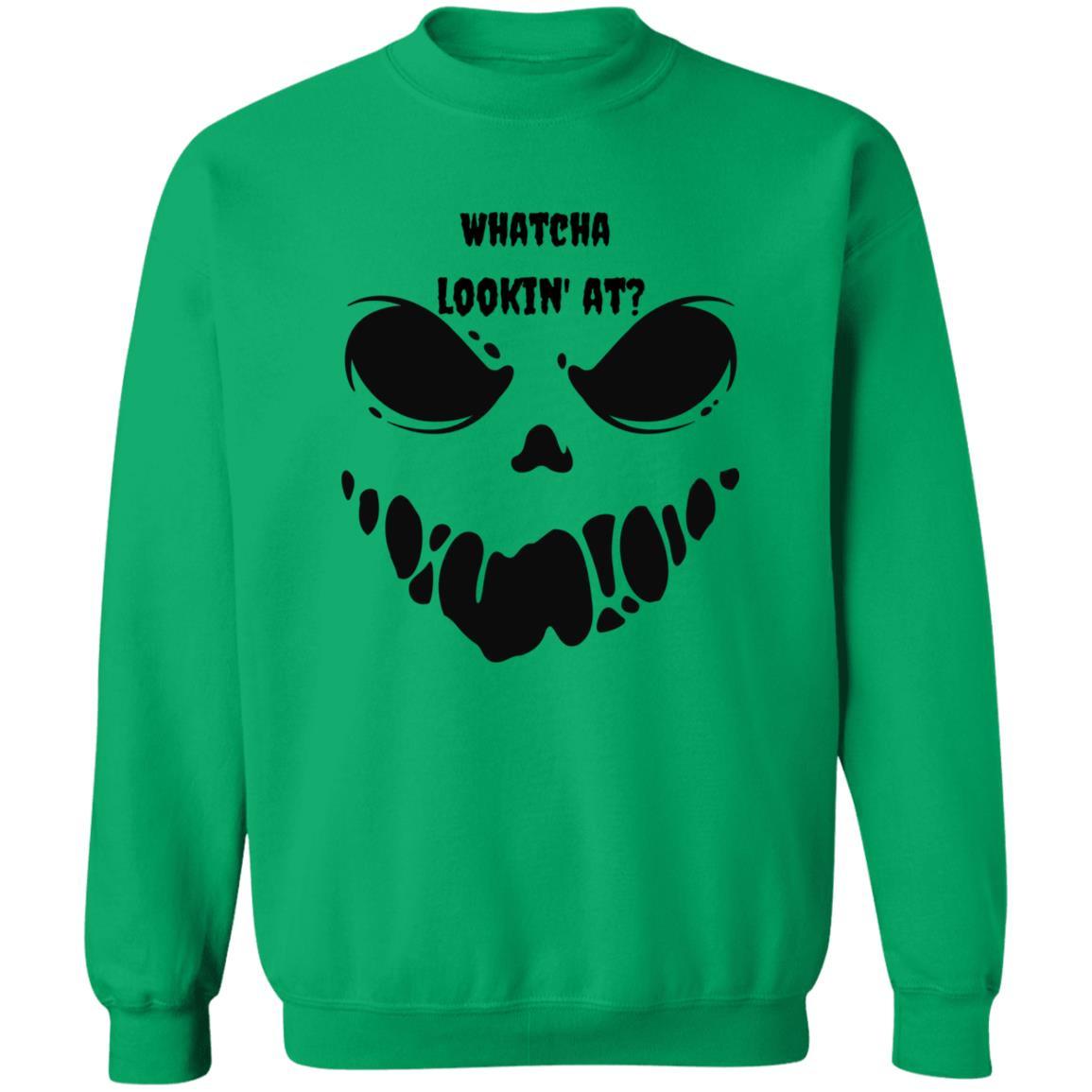 Whatcha Lookin' At? (Halloween) - G180 Crewneck Pullover Sweatshirt - ALL4THEGIFTOFIT