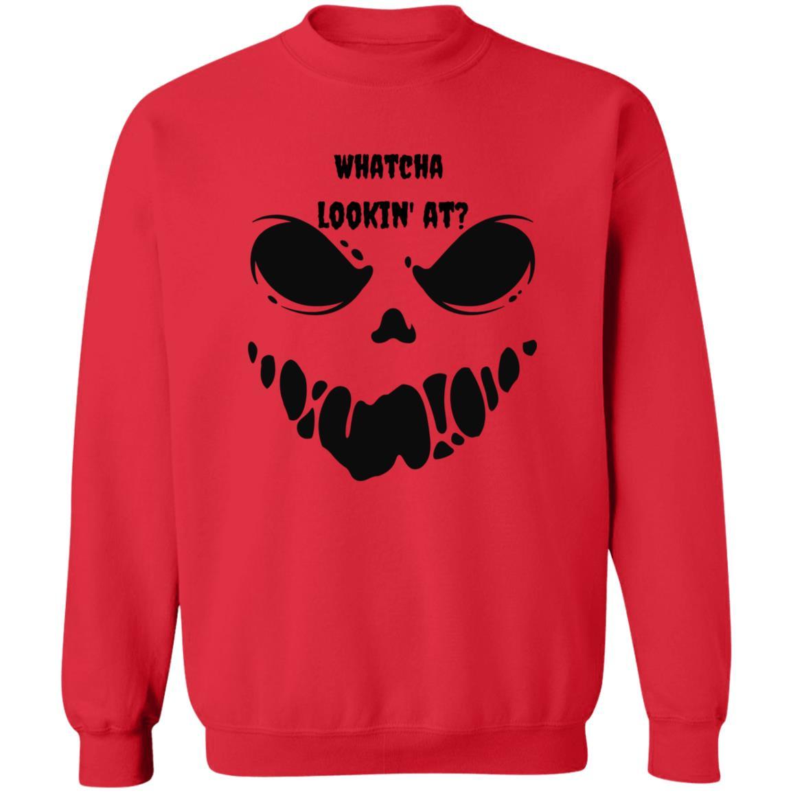 Whatcha Lookin' At? (Halloween) - G180 Crewneck Pullover Sweatshirt - ALL4THEGIFTOFIT