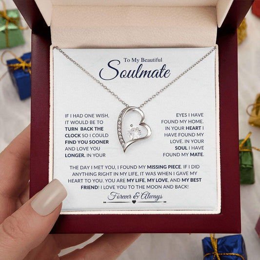 To My Beautiful Soulmate | I Love You to the Moon & Back | Forever Love Necklace -Gift for Wife, Fiance, Girlfriend - ALL4THEGIFTOFIT