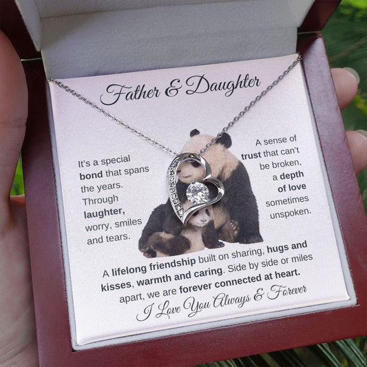 Father & Daughter | Forever Connected At Heart | Forever Love Necklace - ALL4THEGIFTOFIT