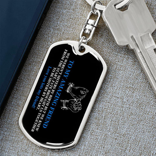 To My Amazing Friend | Love You Lots | Dog Tag Swivel Keychain - ALL4THEGIFTOFIT