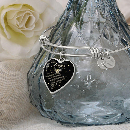 To My Darling Daughter | I Love You to the Moon & Back (Black/Gold) | Mom - ALL4THEGIFTOFIT