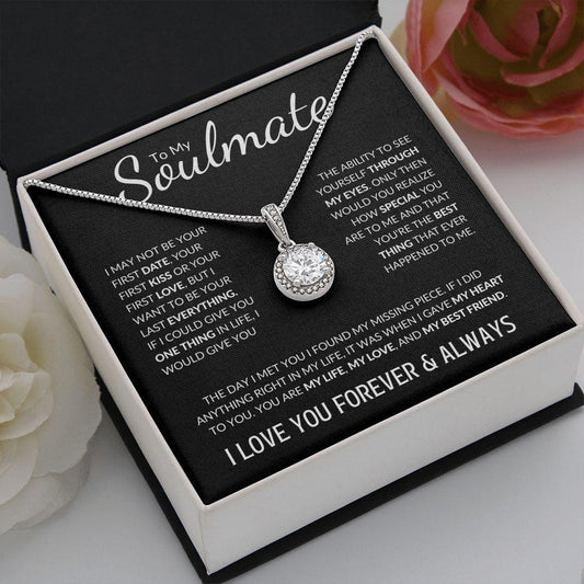To My Soulmate (Black Card) | I Love You Forever & Always | Eternal Hope Necklace - Gift for Wife, Fiance, Girlfriend - ALL4THEGIFTOFIT