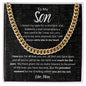 To My Son (Textured Black) | I am Proud of You | Cuban Link Chain) - ALL4THEGIFTOFIT