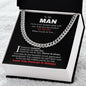 To My Man | My One True Love | Cuban Link Chain - Gift for Husband, Soulmate, Fiance, Boyfriend - ALL4THEGIFTOFIT