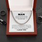 To My Man | You Complete Me | Cuban Link Chain - Gift for Husband, Soulmate, Fiancé, Boyfriend - ALL4THEGIFTOFIT