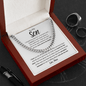 To My Son | Reach for the Stars | Love, Mom (Cuban Link Chain) - ALL4THEGIFTOFIT