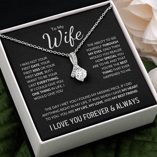 To My Wife (Black Card) | I Love You Forever & Always | Alluring Beauty Necklace - ALL4THEGIFTOFIT