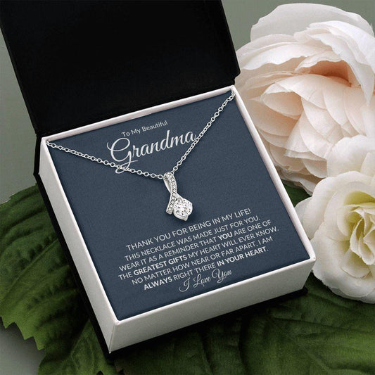 To My Beautiful Grandma | Always In Your Heart | Alluring Beauty Necklace - Gift for Mother's Day, Birthday, Holidays - ALL4THEGIFTOFIT