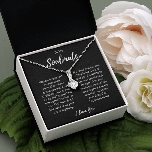 To My Soulmate | The Best Thing That Happened To Me | Alluring Beauty Necklace - Gift for Wife, Fiancée, Girlfriend, Valentine's Day, Birthday, Anniversary - ALL4THEGIFTOFIT