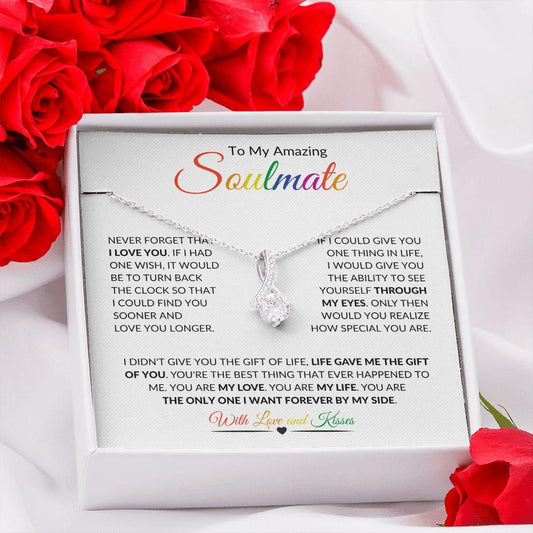 To My Amazing Soulmate | Through My Eyes | Alluring Beauty Necklace - Gift for Wife, Fiancée, Girlfriend, Birthday, Anniversary - ALL4THEGIFTOFIT