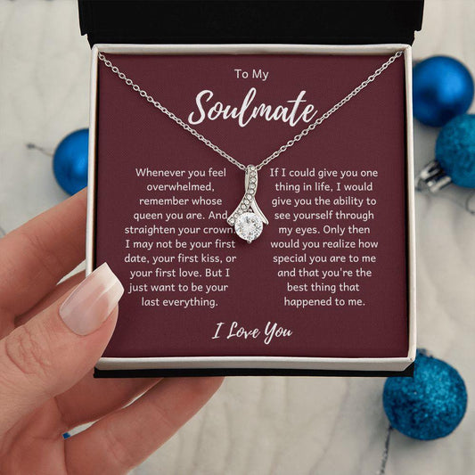 To My Soulmate | The Best Thing That Happened to Me - Alluring Beauty Necklace - Gift for Wife, Fiancée, Girlfriend, Birthday, Valentine's Day, Anniversary, Christmas - ALL4THEGIFTOFIT