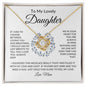 To My Lovely Daughter | You Are Always in My Heart | Love Knot Necklace - ALL4THEGIFTOFIT