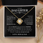 To Our Daughter - We Believe In You | Love, Mom & Dad | Love Knot Necklace - ALL4THEGIFTOFIT