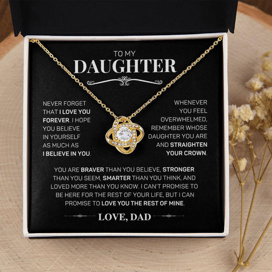 To My Daughter - I Believe In You - Love Dad | Love Knot Necklace - ALL4THEGIFTOFIT