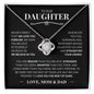 To Our Daughter - We Believe In You | Love, Mom & Dad | Love Knot Necklace - ALL4THEGIFTOFIT