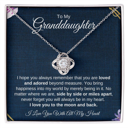To My Granddaughter | I Love You to the Moon and Back | Love Knot Necklace - ALL4THEGIFTOFIT
