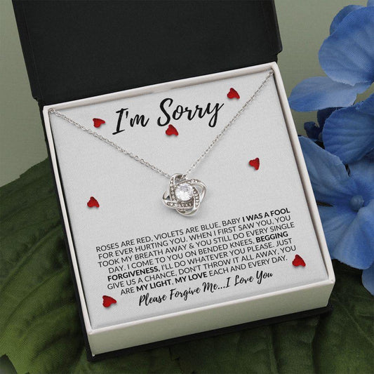 I'm Sorry | I Was a Fool | Love Knot Necklace - Gift for Wife, Soulmate, Fiancée, Girlfriend - ALL4THEGIFTOFIT