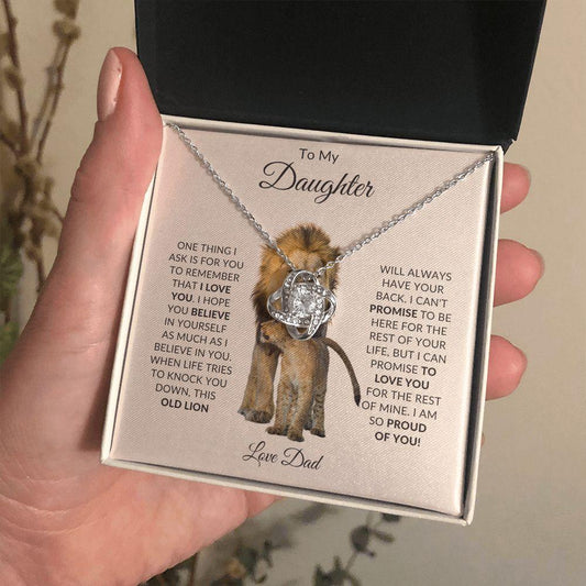To My Daughter | I Am So Proud of You - Dad | Love Knot Necklace - ALL4THEGIFTOFIT