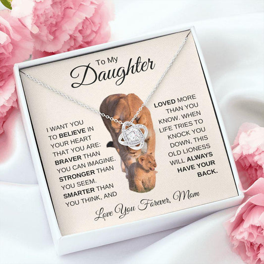 To My Daughter - I Will Always Have Your Back | Love Knot Necklace - ALL4THEGIFTOFIT