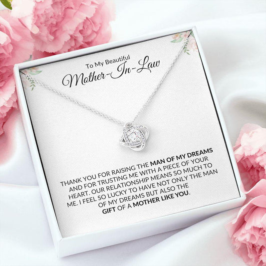 To My Beautiful Mother-In-Law | Gift of You | Love Knot Necklace - Gift for Mother's Day, Wedding, Birthday, Holidays - ALL4THEGIFTOFIT