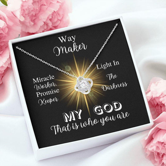 Way Maker | Love Knot Necklace - Gift for Easter, Confirmation, Birthdays, Holidays - ALL4THEGIFTOFIT