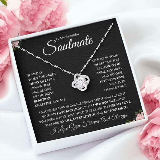 To My Beautiful Soulmate | I Love You Forever & Always | Love Knot Necklace - Gift for Wife, Fiancée, Girlfriend - ALL4THEGIFTOFIT