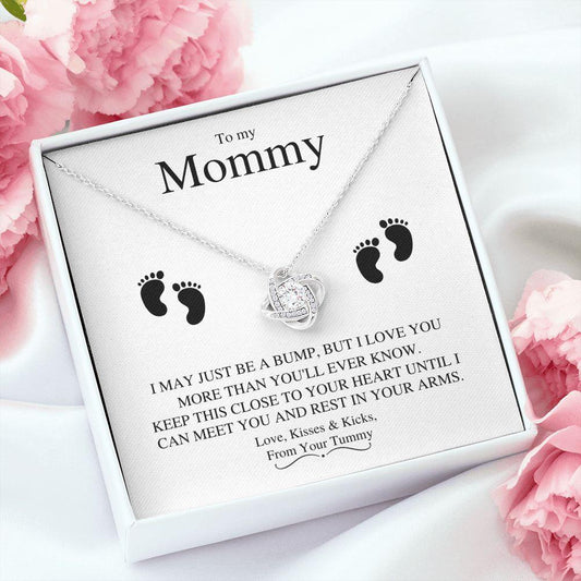 To My Mommy | Close To Your Heart | Love Knot Necklace - Gift for Wife, Soulmate, Fiancée , Girlfriend - ALL4THEGIFTOFIT