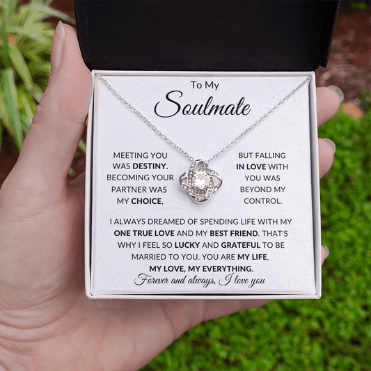 To My SOULMATE | Forever & Always I Love You (Love Knot Necklace) - ALL4THEGIFTOFIT