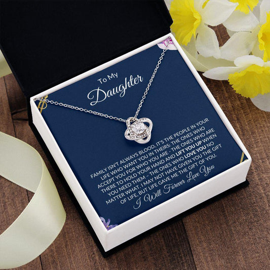 To My Daughter | I Will Forever Love You | Love Knot Necklace - ALL4THEGIFTOFIT