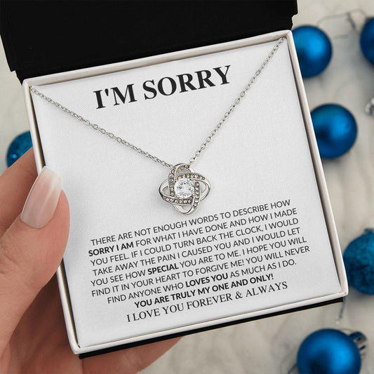 I'm Sorry | Please Forgive Me | Love Knot Necklace - Gift for Wife, Soulmate, Fiancée, Girlfriend - ALL4THEGIFTOFIT