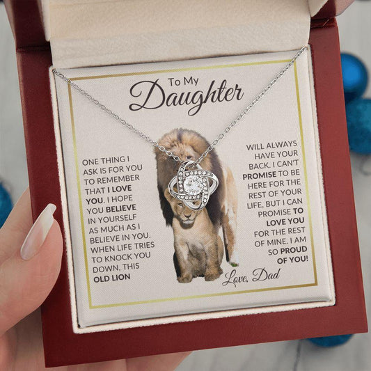 To My Daughter | I Believe in You | Dad | Love Knot Necklace - ALL4THEGIFTOFIT