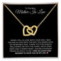 To The Best Mother-In-Law | Lucky and Blessed | Interlocking Hearts Necklace - Gift for Mother's Day, Wedding, Birthday, Holidays - ALL4THEGIFTOFIT