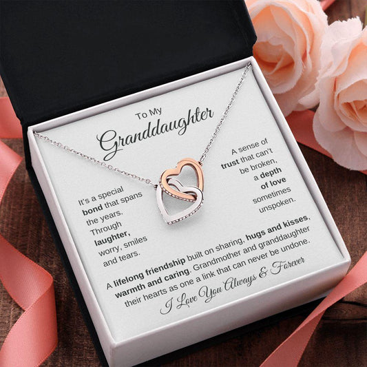 To My Granddaughter | I Love You Always | Interlocking Hearts Necklace - Gift for Birthday, Holidays, Just Because - ALL4THEGIFTOFIT