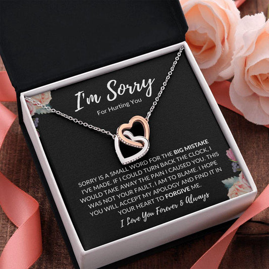 I'm Sorry For Hurting You | Interlocking Hearts Necklace - Gift for Wife, Soulmate, Fiancée, Girlfriend - ALL4THEGIFTOFIT