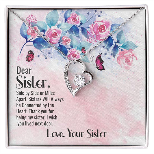 Dear Sister | Connected by the Heart | Forever Love Necklace | Gift for Mother's Day, Birthdays, Holidays, Just Because - ALL4THEGIFTOFIT