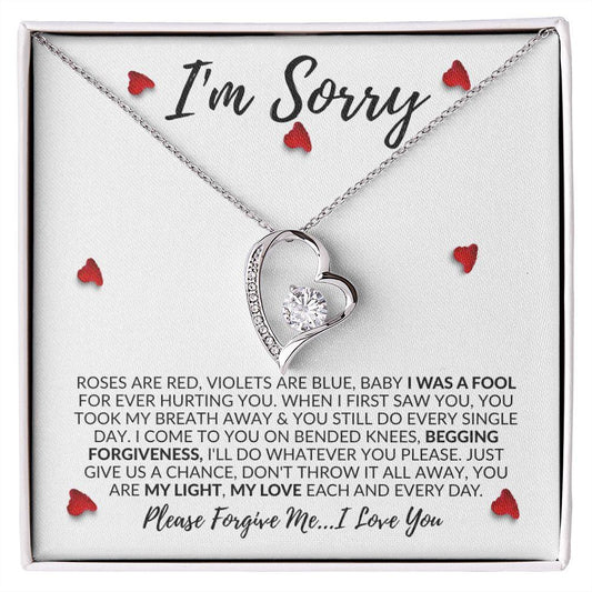 I'm Sorry | Please Forgive Me | Forever Love Necklace - Gift for Wife, Soulmate, Fiancée, Girlfriend - ALL4THEGIFTOFIT