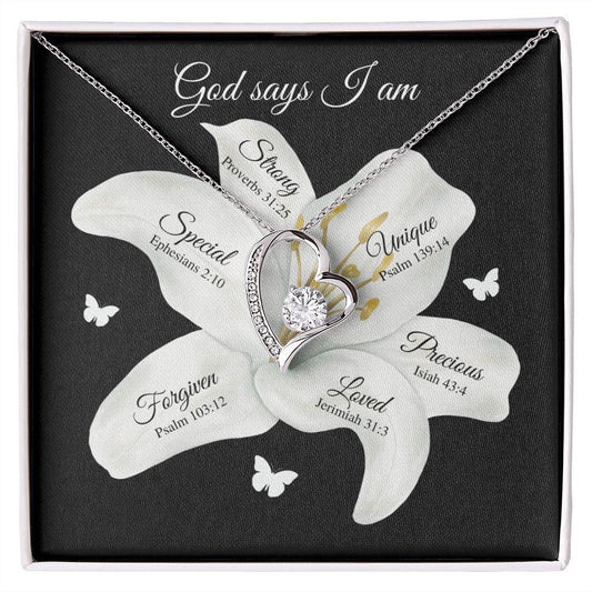 God Says | Forever Love Necklace - Gift for Easter, Confirmation - ALL4THEGIFTOFIT