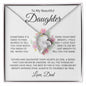 To My Beautiful Daughter | Father & Daughter Their Hearts as One | Forever Love Necklace - ALL4THEGIFTOFIT