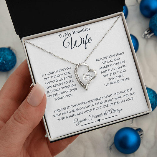 To My Beautiful Wife | Yours Forever & Always | Forever Love Necklace - ALL4THEGIFTOFIT