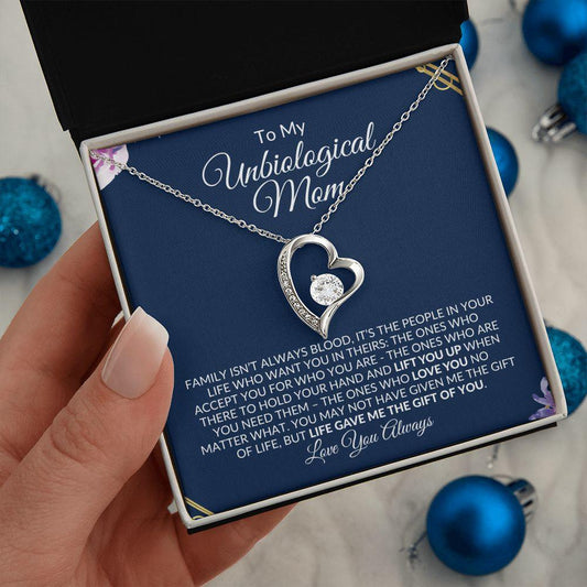 To My Unbiological Mom | Life Gave Me the Gift of You | Forever Love Necklace - ALL4THEGIFTOFIT