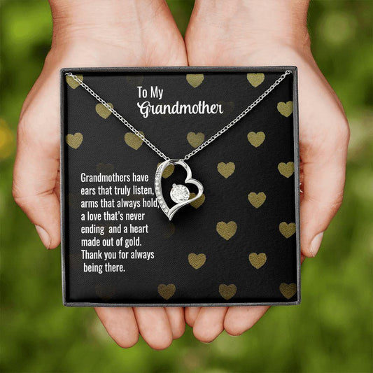 To My Grandmother | Heart of Gold | Forever Love Necklace - Gift for Mother's Day, Birthdays, Holidays, Just Because - ALL4THEGIFTOFIT
