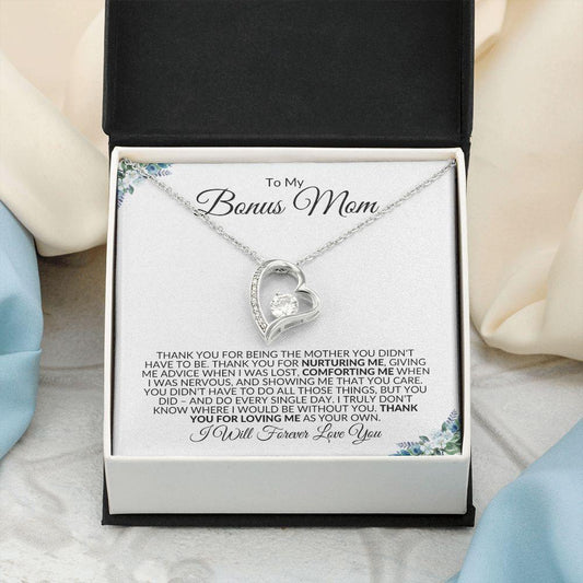 To My Bonus Mom | Thank You for Loving Me | Forever Love Necklace - Gift for Mother's Day, Birthdays, Holidays - ALL4THEGIFTOFIT