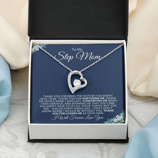 To My Step Mom | Thank You for Loving Me | Forever Love Necklace - Gift for Mother's Day, Birthdays, Holidays - ALL4THEGIFTOFIT