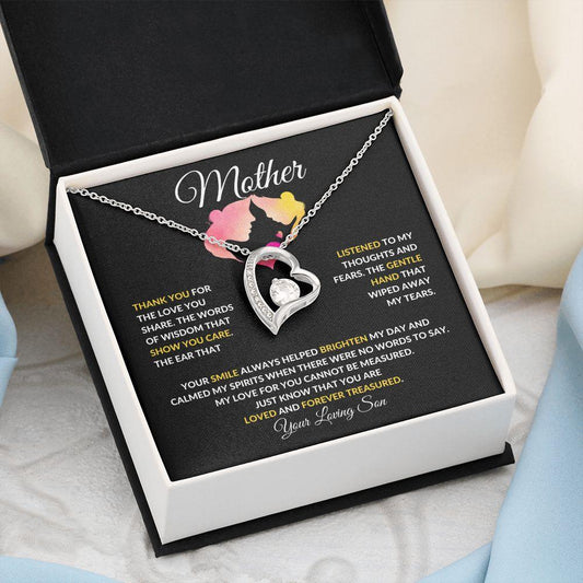 Mother | Loved & Forever Treasured- Your Loving Son | Forever Love Necklace - ALL4THEGIFTOFIT